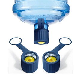3-Packs Silicone 5 Gallon Water Jug Cap, 2/3/4/5Gal Reusable Bottle Lids, Leak-Proof Replacement Caps for 55mm & 60mm Bottle Standard/Screw/Crown Tops, Dishwasher Safe & BPA-Free (Dark Blue, 3 PACKS)