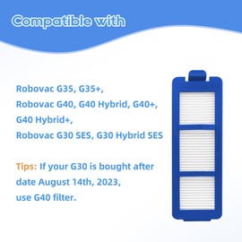 4 Pack Filters Compatible with eufy RoboVac G35, G35+, G40, G40 Hybrid, G40+, G40 Hybrid+, G30 SES, G30 Hybrid SES Robot Vacuum Cleaner Accessory