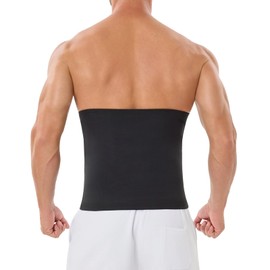 Donason Waist Trainer for Men Sauna Belt Compression Heated Comfort Tight Belt Sweat Band Slimming Gym Workout Exercise Sliver