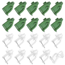 M METERXITY 20-Pack Boutonnieres Safety Pins, Plastic Triangle Corsage Pin Buttonhole Flowers Pins for Wedding/Bridegroom Brooch/Party, Safety Clips Holder [4.5cm, White/Green]