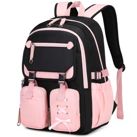 Kids Backpacks for Girls Teens Kawaii Bookbag for Elementary Primary Middle High School Daypack,Pink