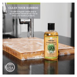 CLARK'S Cutting Board Organic Soap - Enriched with Lemongrass Extracts - Cleaner for Kitchen Countertops, Butcher Blocks, Bamboo, Wooden Bowls and Utensils - Cleans and Restores Wood - Food Safe