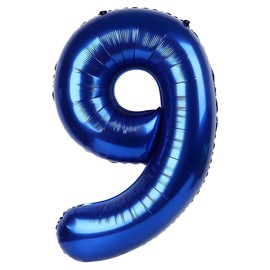 PomeloCoto Blue Number 9 Balloons, Small Birthday Decorations, 9 Years Old, 33.9 inches (86 cm), Blue Balloons, Number 9 Suji, Balloons, For Anniversaries, Carnivals, Graduations, Proposals, Photo