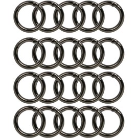 Llaveros Redondos de Metal con Resorte, 20 Piezas Hebilla de Anillo de Resorte, Anillos Redondos Anillo O de Puerta Ganchos de Resorte Hebilla de Llavero de Resorte Anillo O Plano