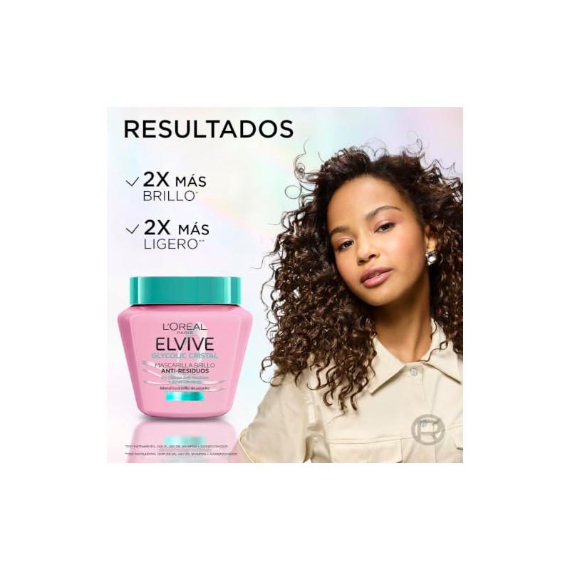 LOreal Paris, Mascarilla Capilar Elvive Glycolic Cristal Con Glicina Anti