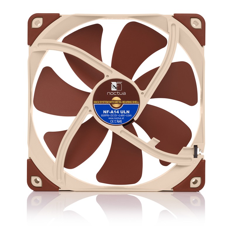 Noctua NF-A14 ULN, Ultra Quiet Silent Fan, 3-Pin (140mm, Brown)