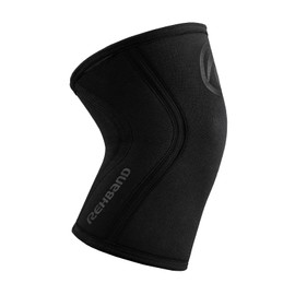 Rehband Knee Support for Strength Sports & Fitness - Knee Support 7 mm Neoprene, Flexible and Non-Slip, Knee Sleeve for Men and Women, Colour: Carbon/Black, Size: XS