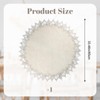 URROMA Linen Round Beige Table Cover with Lace Trim,Table Decor