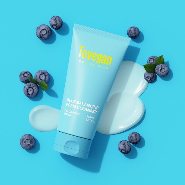Tovegan Color Food Series Blue Balancing Foam Cleanser 150mL -