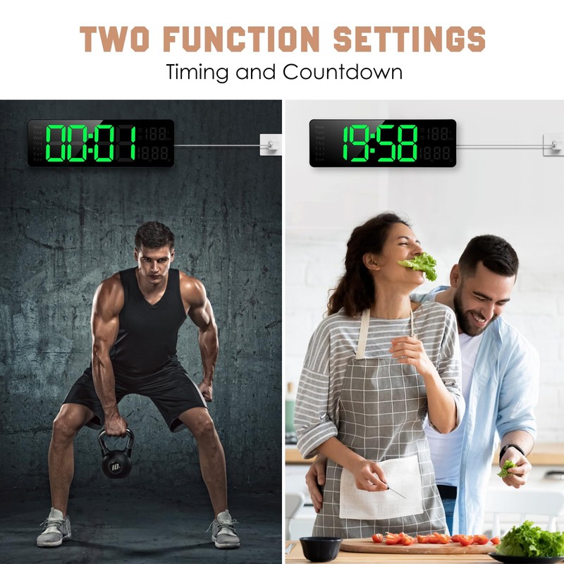 Fuloon Digital Wall Clock, 13 Inch Digital Wall Clock, Large