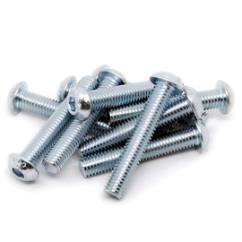 M8 (8mm x 45mm) Hex Socket Button Machine Screw (Bolt) - Steel (Pack of 10)