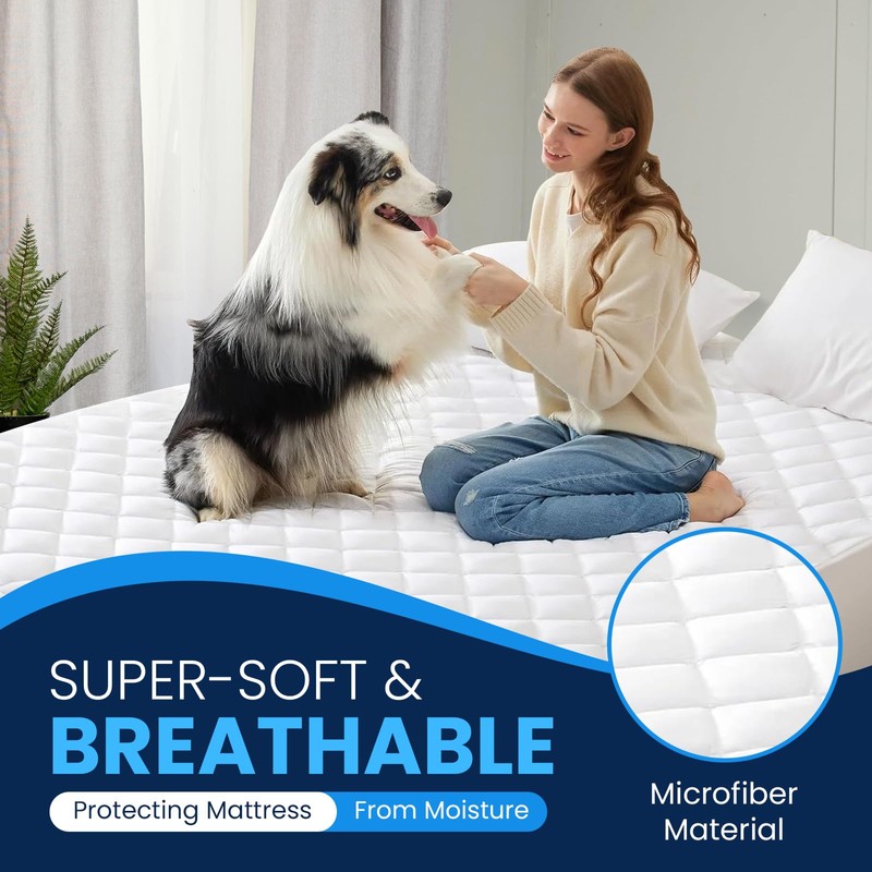 Sunshine Comforts Waterproof Mattress Protector Single, Premium Quilted Soft Single