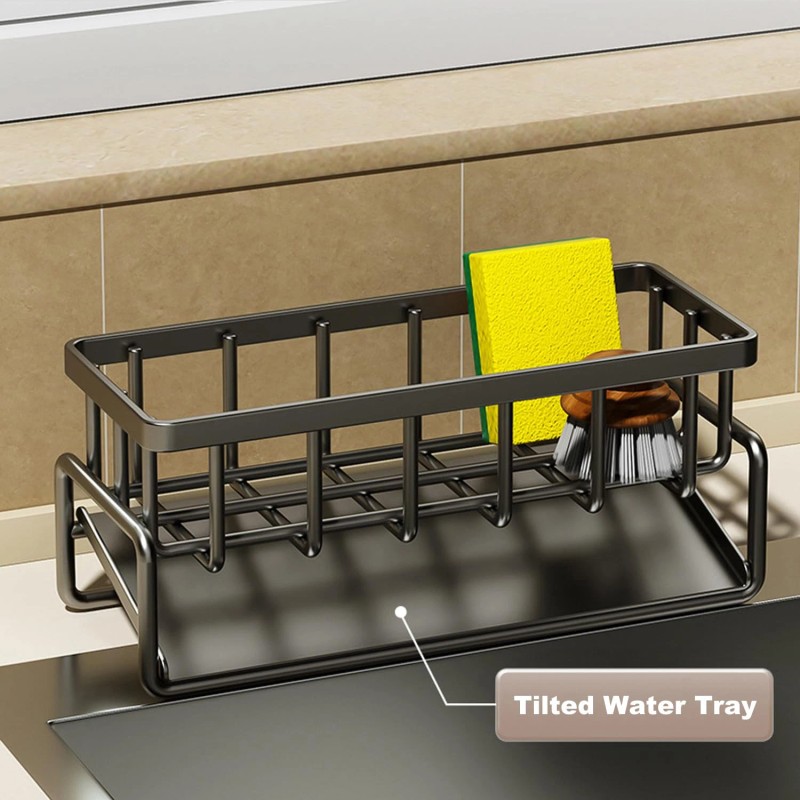 ALMNCBH Sponge Holder for Kitchen Sink, Sink Caddy with Dishcloth