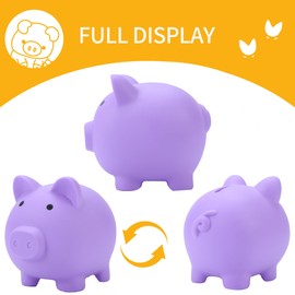 H&W Purple Piggy Bank, Unbreakable Piggy Bank for Children, Cute Coin Bank, Plastic Money Box, Best Birthday Gifts, Home Decoration