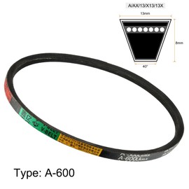 TA-VIGOR A-600 V-Belt Drive Belt 600mm Inner Girth 13mm Width 8mm Thickness, Neoprene Rubber A-Section Power Transmission Belts for Lawn Mower Industrial Equipment