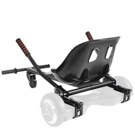 Hoverboard Seat Attachment Straps Not Required, 25”-33.3” Adjustable Length Hover Board Go Kart Accessory,265lbs Capacity,Bigger&Sturdier Seat,Go Cart Fit 6.5” 8.5” 10” Hoverboard,Kids Adults (black)