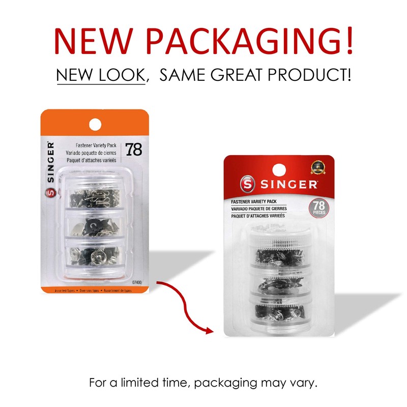 SINGER 07400 Fastener Variety-Pack in Stackable Screw Top Container -