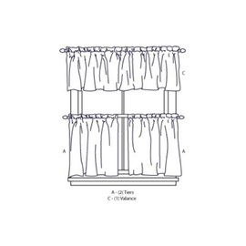 CHF Industries Crochet Tiered Kitchen Curtain - One Pair