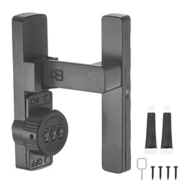M METERXITY Barn Door Lock Latch, 90 Degree High-Security Zinc Alloy Flip Barn Door Locks and Gate Latches for Cabinet/Garden/Bathroom/Garage/Window, Sliding Mechanical Password Lock [Black]