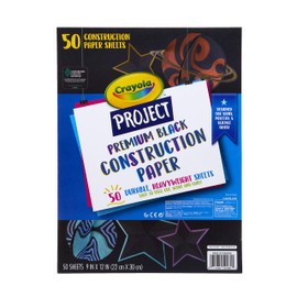 Crayola Black Construction Paper, Premium Art Supplies, Standard Size, 50 Count