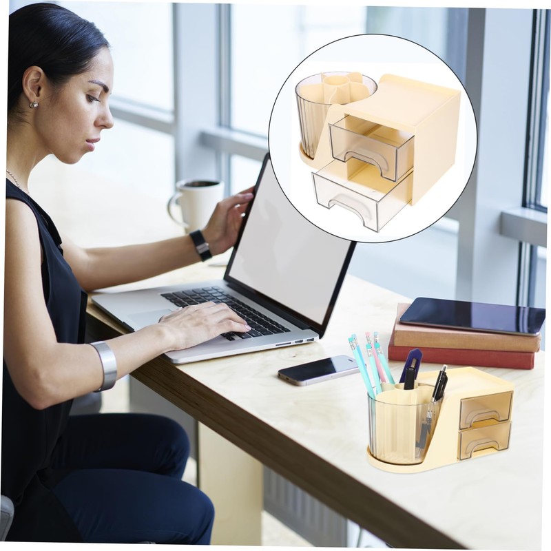 Operitacx Pen Storage Box Makeup Brush Organizer Household Table Organizer