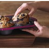 Trudeau Structure Silicone Pro Muffin Pan, 6, Grey/Burgundy (09912093)