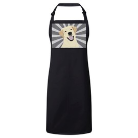 Fabulous Premium-Küchenschürze Schwarz Labrador Großer weißer Hund Kunst Zeichnung Beste Freunde Niedlich
