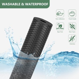 Origuuds Shelf Liners, Non-Adhesive Drawer Liner, Waterproof & Oil-Proof Kitchen Cabinet Cupboard Liner Plastic EVA Material BPA Free Fridge Liner Mats Paper Protector for Shelves (Black/24in x 240in)