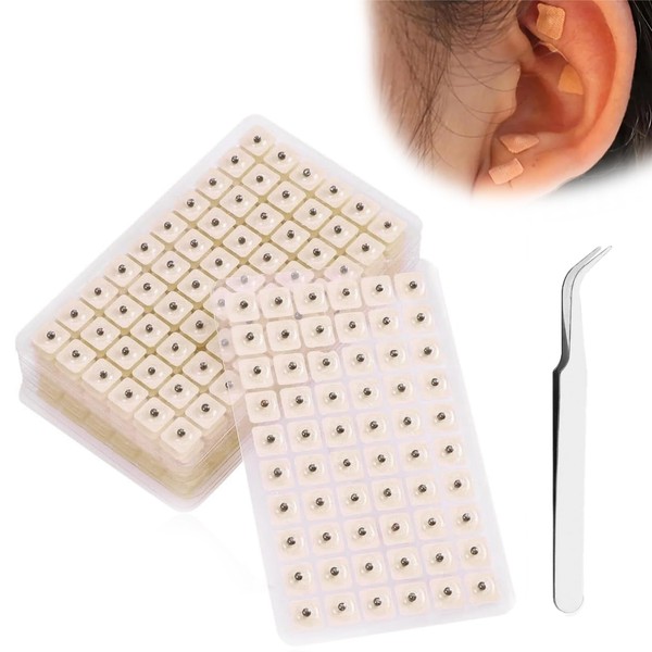 1200 Stück Einweg-Ohrsamen,Transparente Ohrakupunkturpunkt-Pflaster,Ohrmassage Aufkleber,Ear Seeds Akupunkturpflaster Für Ohrakupunkturpunkt-Massage Mit