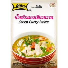 Set of 3 Pieces (50g. X 3pcs.) - "Lobo" Thai Instant Paste - Green Curry Flavor / Delicious Thai Curry Soup / Thai Food / Ready to Cook / Easy Homecooking / MUST TRY