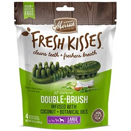 Merrick Fresh Kisses Coconut + Botanical Oils Dental Dog Treats For Large Breeds - 4 ct. Bag