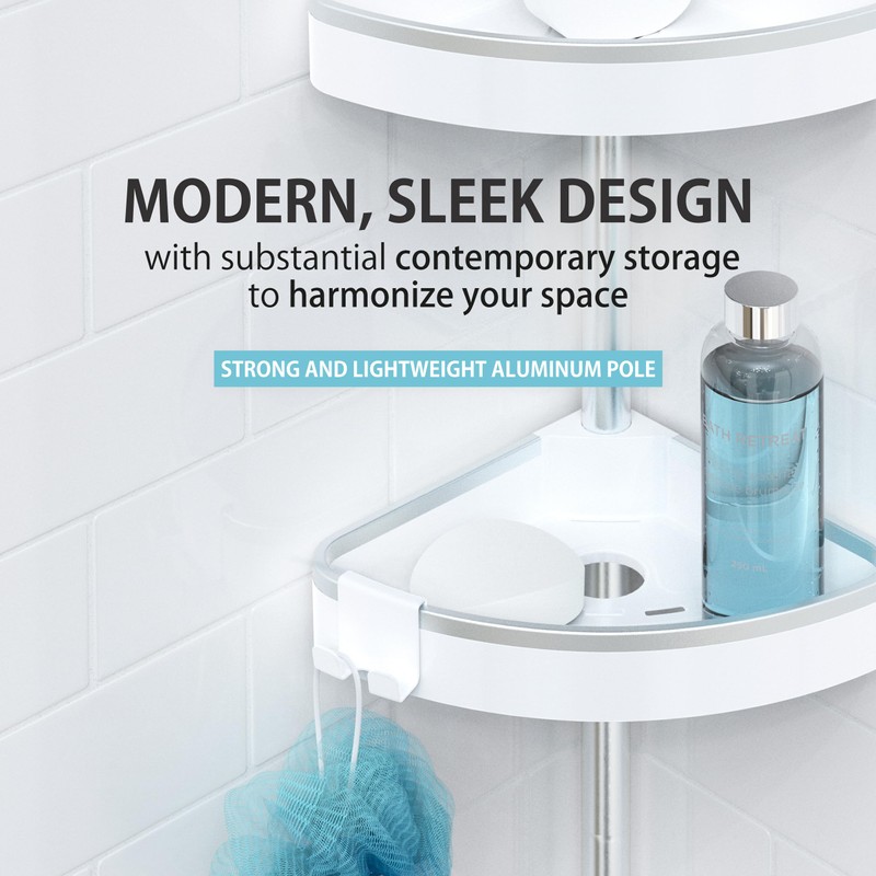 Better Living HiRise 3 Standing Shower Caddy, Adjustable 3 Large