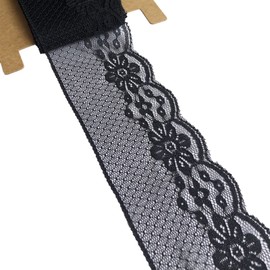 Olive Lace Black Lace 2.5 Inches Wide Lace Ribbon Non-Elastic Lace Trim for Bridal Wedding Decorations, Sewing DIY Making and DIY Crafts -10 Yards (913 Black)