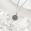 YAFEINI Vintage Evil Eye Necklace Sterling Silver Ruby Triangle Pendant