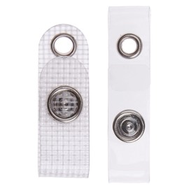 Karteo Vinyl Strap with Loop Fabric Reinforced [Pack of 1] Strap with Metal Press Stud and Vinyl Loop Hole Punching for ID Card Sleeves ID Holder