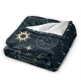 Fenmshairy Sun Moon Magic Eyes Astrolabe Thermal Throw Blanket, Ultra Soft Warm Cozy Microfiber All Season Lightweight Flannel Fleece Blanket for Sofa Bed Couch Office Travel, 60x50 Inches