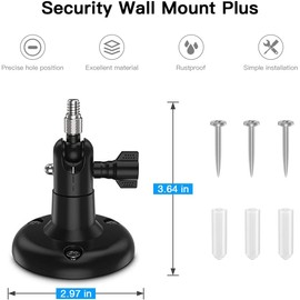 HOLACA Adjustable Wall Mount Holder Compatible With Eufycam 1/2/2C/2C Pro/3/3C/E and other Eufycam Models, 1/4" Screw Eufycam Wall Mounts (3Pack Black)