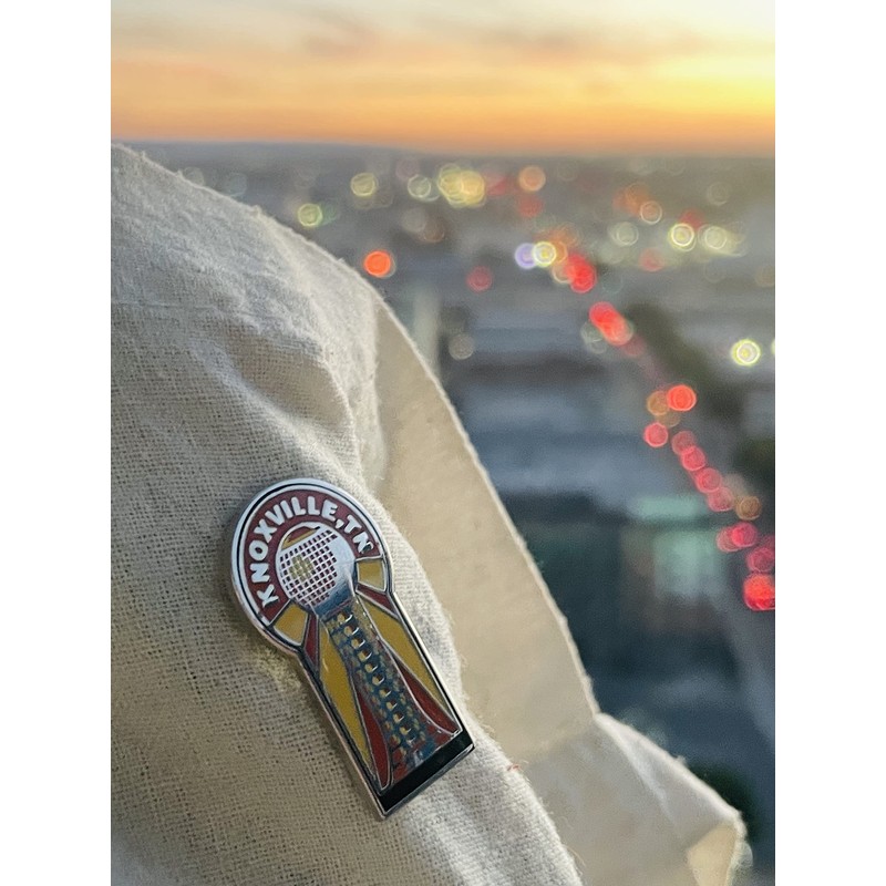 Vagabond Heart Knoxville Tennessee Enamel Pin - Sunsphere Souvenir -
