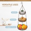 CAXXA 3-Tier Hanging Basket Fruit Organizer Kitchen Heavy Duty Wire