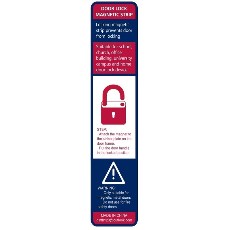 60 Pack Lockdown Magnetic Strips for School Office Public Business