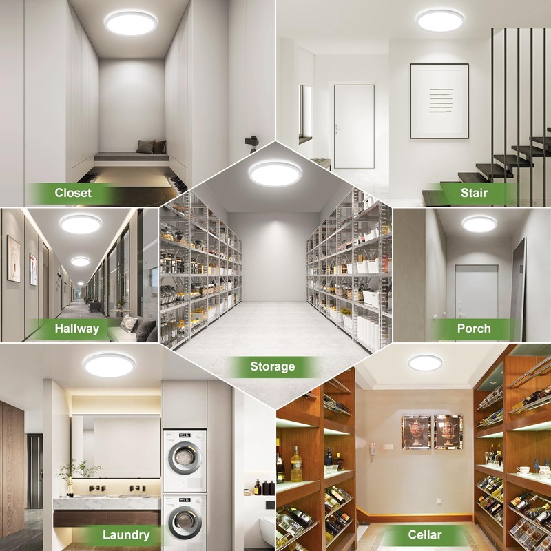 LEZOE 18W Motion Sensor LED Ceiling Light Wired, 1800lm 8.7Inch