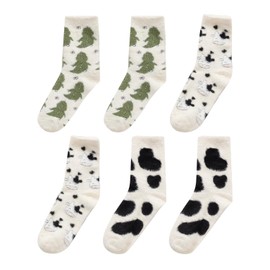 CQQNIU 3 Pairs Of Cute Floor Socks, Creative Cartoon Socks, Warm Socks, Plush Socks, Soft Socks