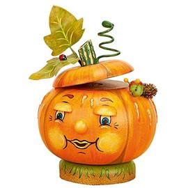 Hubrig-Volkskunst Räuchermann Räucherfigur Kürbis, Höhe 12 cm