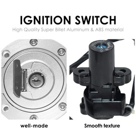 Bloqueo de interruptor de encendido de motocicleta + tapa de gas de combustible + bloqueo de asiento + conjunto de 2 llaves para Yamaha YFZ1000 R1 2007-2011 YFZ600 R6 2006-2011