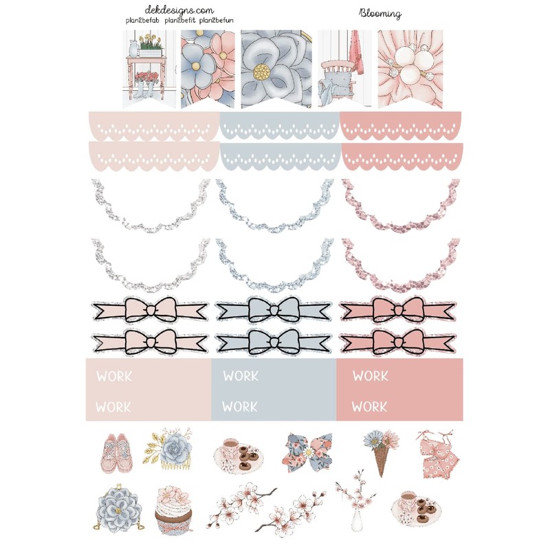 Life Planner Sticker Kit, Blooming, over 150 stickers on premium