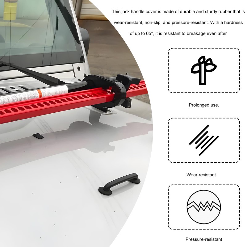 Sbulhia Handle Keeper, Rust-Resistant Rubber Lift Jack Handle Keeper Isolator,