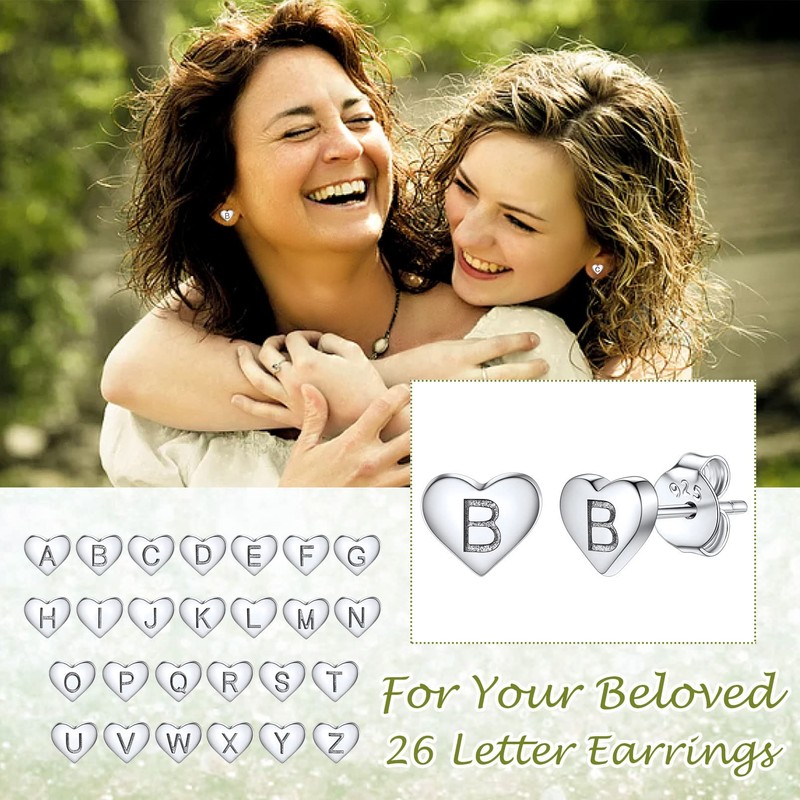 Silvora Girls' Fashion Stud Earrings for Women Silver Jewellery Sleeper