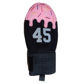 Pink Black Sprinkles Multicolor Sliding Mitt with Custom Number Baseball Softball. Baserunner Protection Glove, 2 Sizes