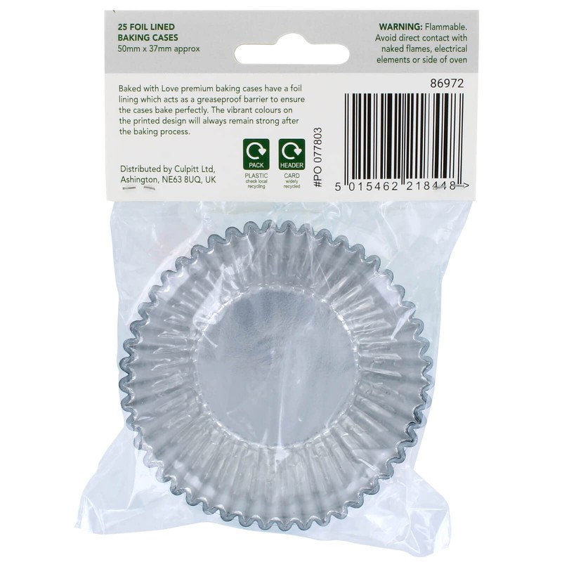 Baked with Love Dinosaur Baking Cases, 50mm Foil Lined Baking