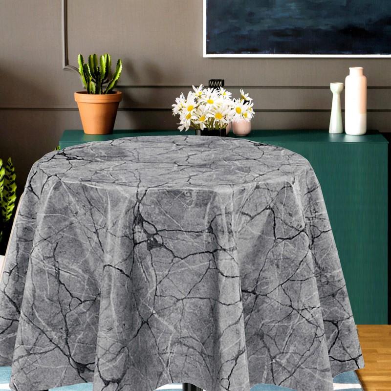 Melody Oilcloth Tablecloth 100 x 140 cm Square Marble Grey